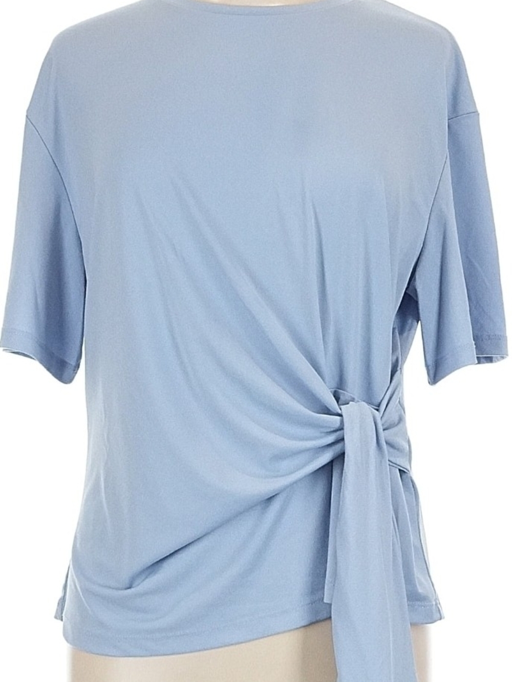 H&M Light Blue Side-Tie Short Sleeve Top